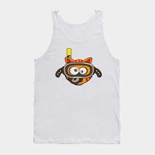 Cute Cat Diver Tank Top